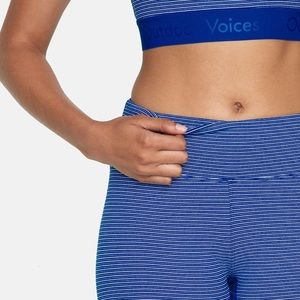 Striped tempo warmup short, royal & ivory